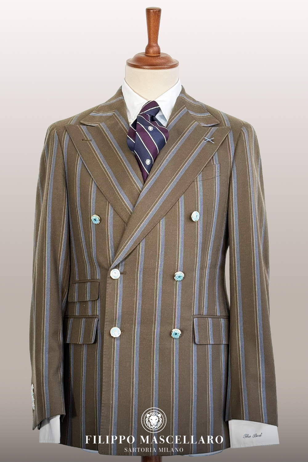 ABITO DOPPIOPETTO IN LANA E COTONE EGIZIANO FRATELLI DELFINO