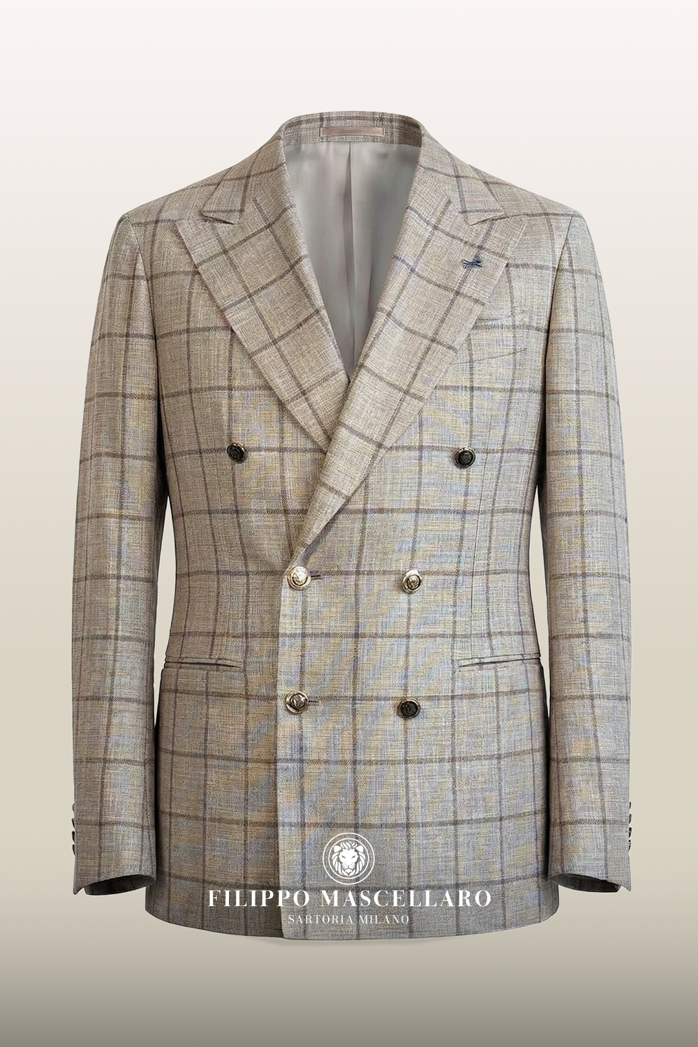 ABITO DOPPIOPETTO IN PURA SETA A TELA