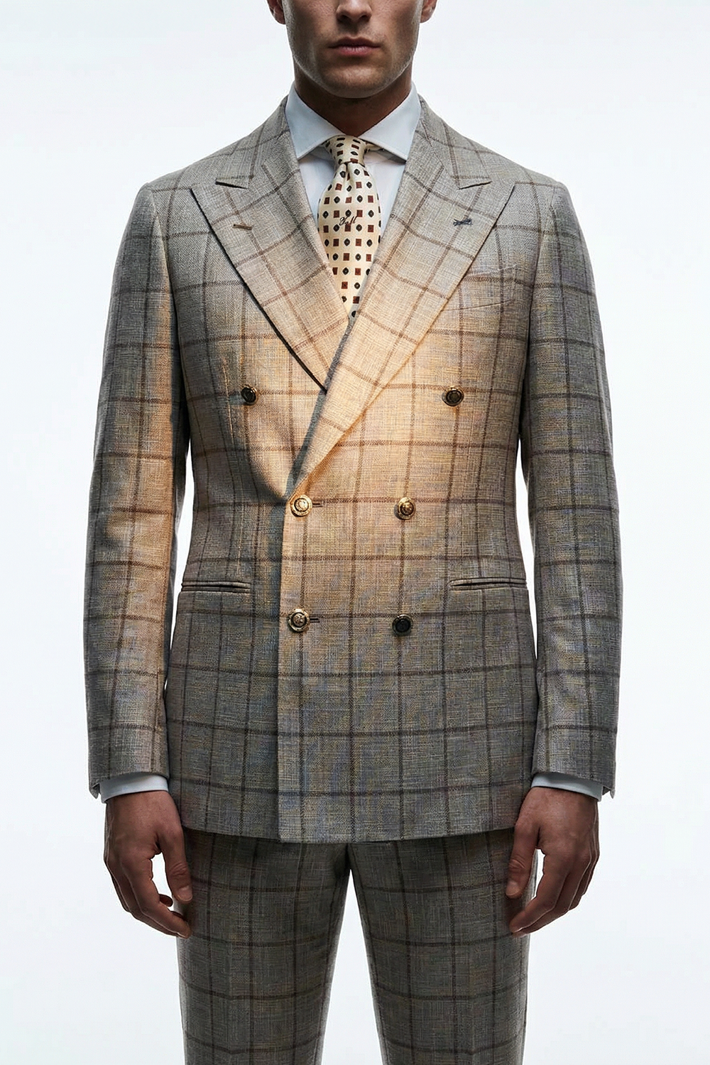 ABITO DOPPIOPETTO IN PURA SETA A TELA