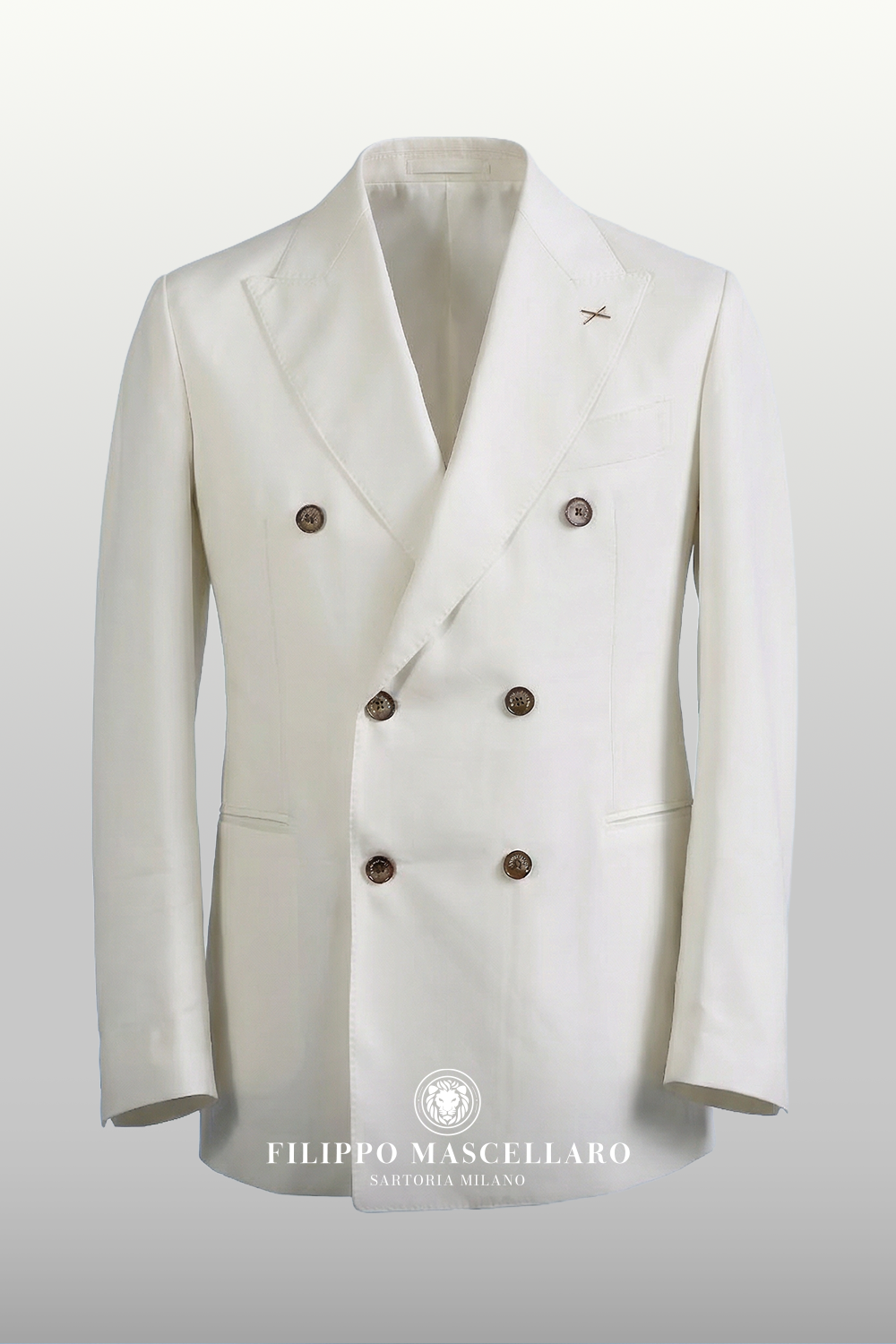 ABITO DOPPIOPETTO AVORIO IN COTONE E SETA