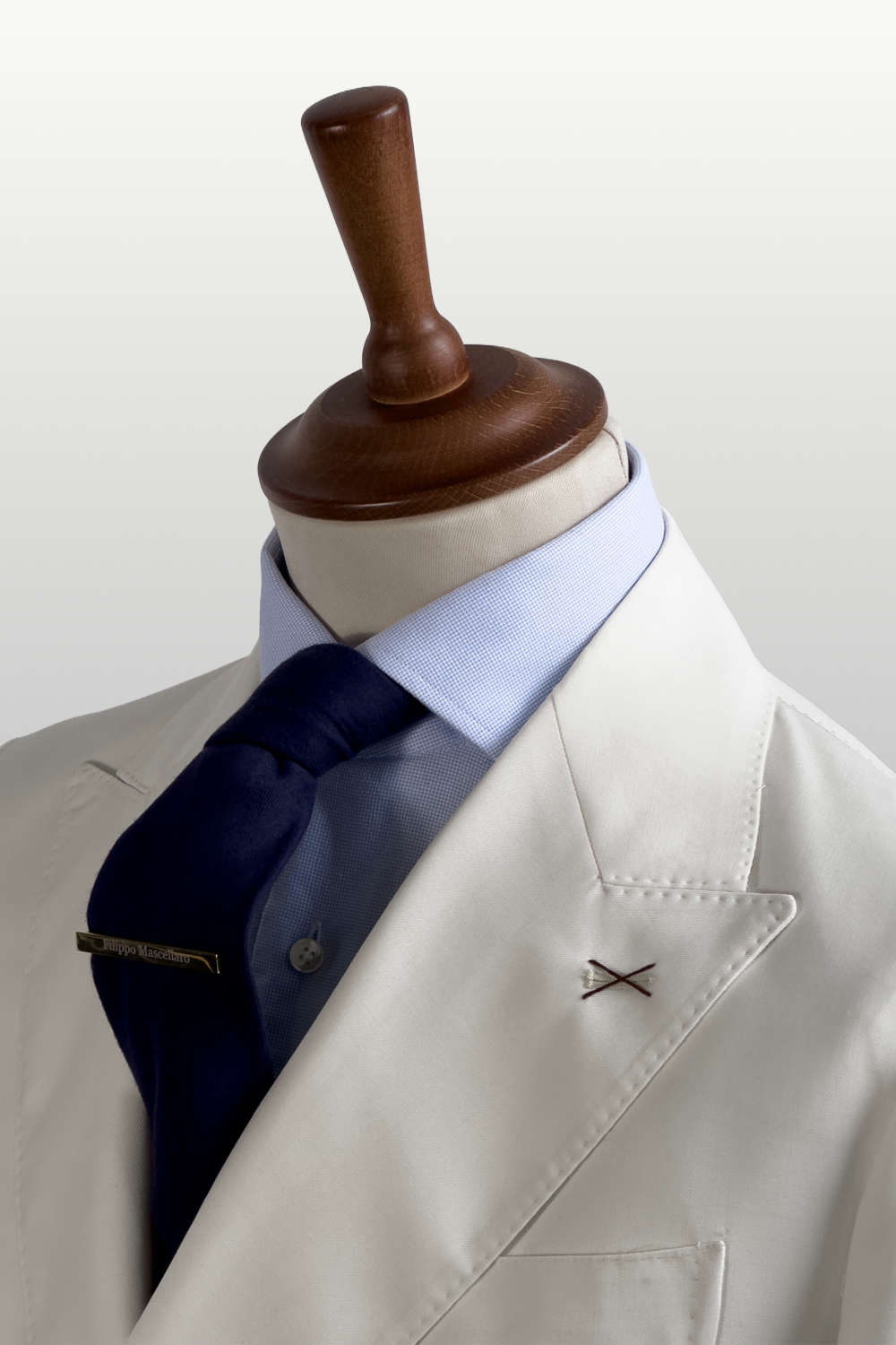 ABITO DOPPIOPETTO AVORIO IN COTONE E SETA