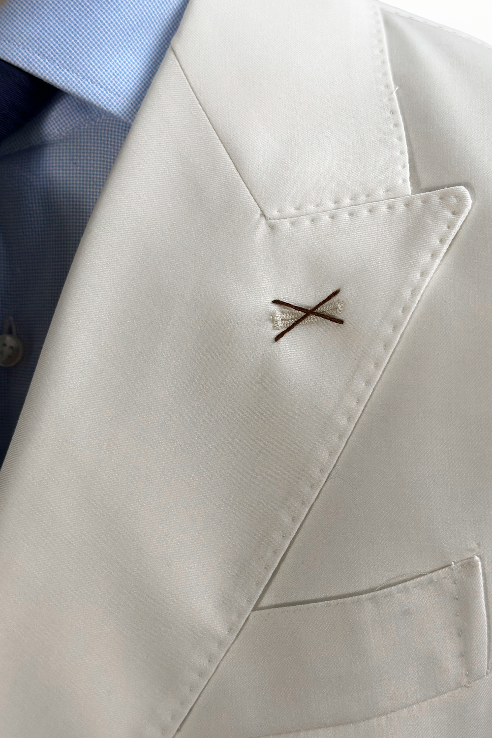 ABITO DOPPIOPETTO AVORIO IN COTONE E SETA