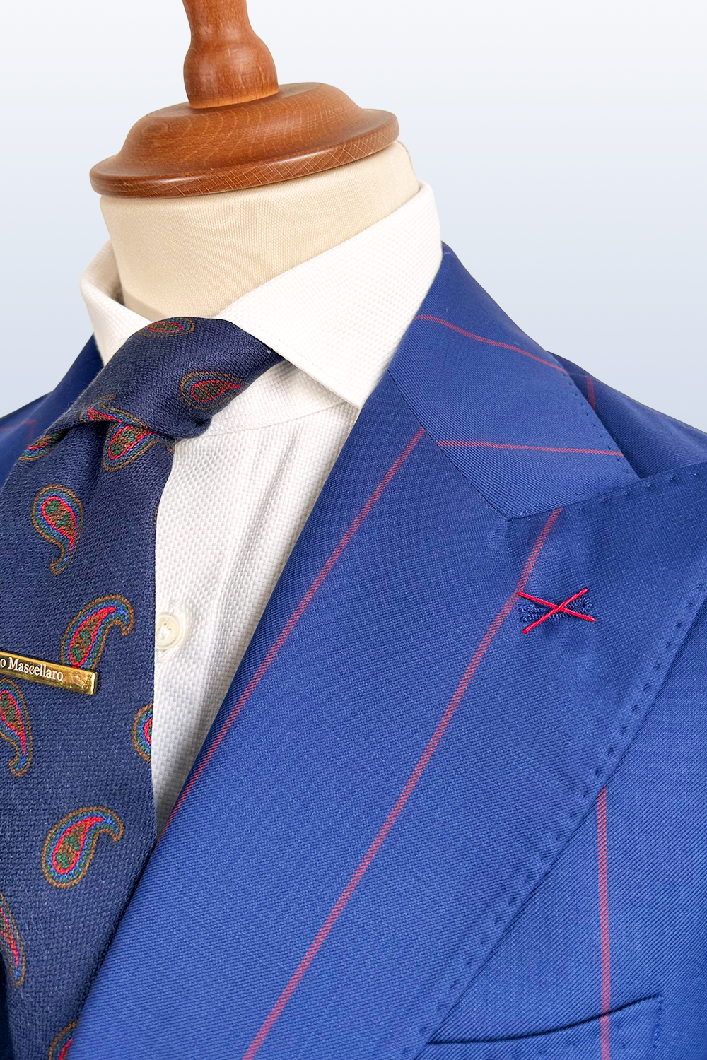 ABITO MONOPETTO A RIGHE BLU E BORDEAUX