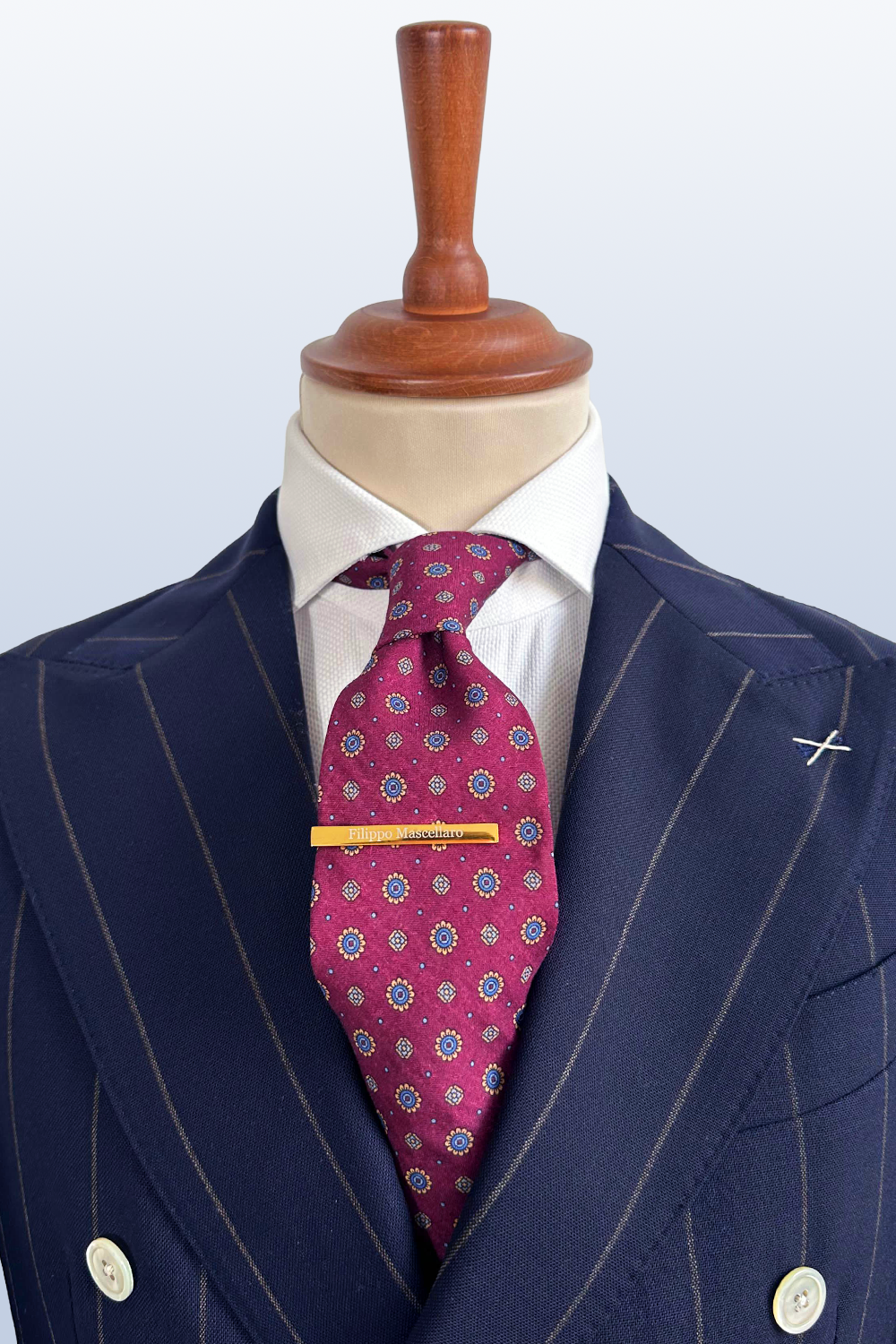 ABITO DOPPIOPETTO BLU GESSATO