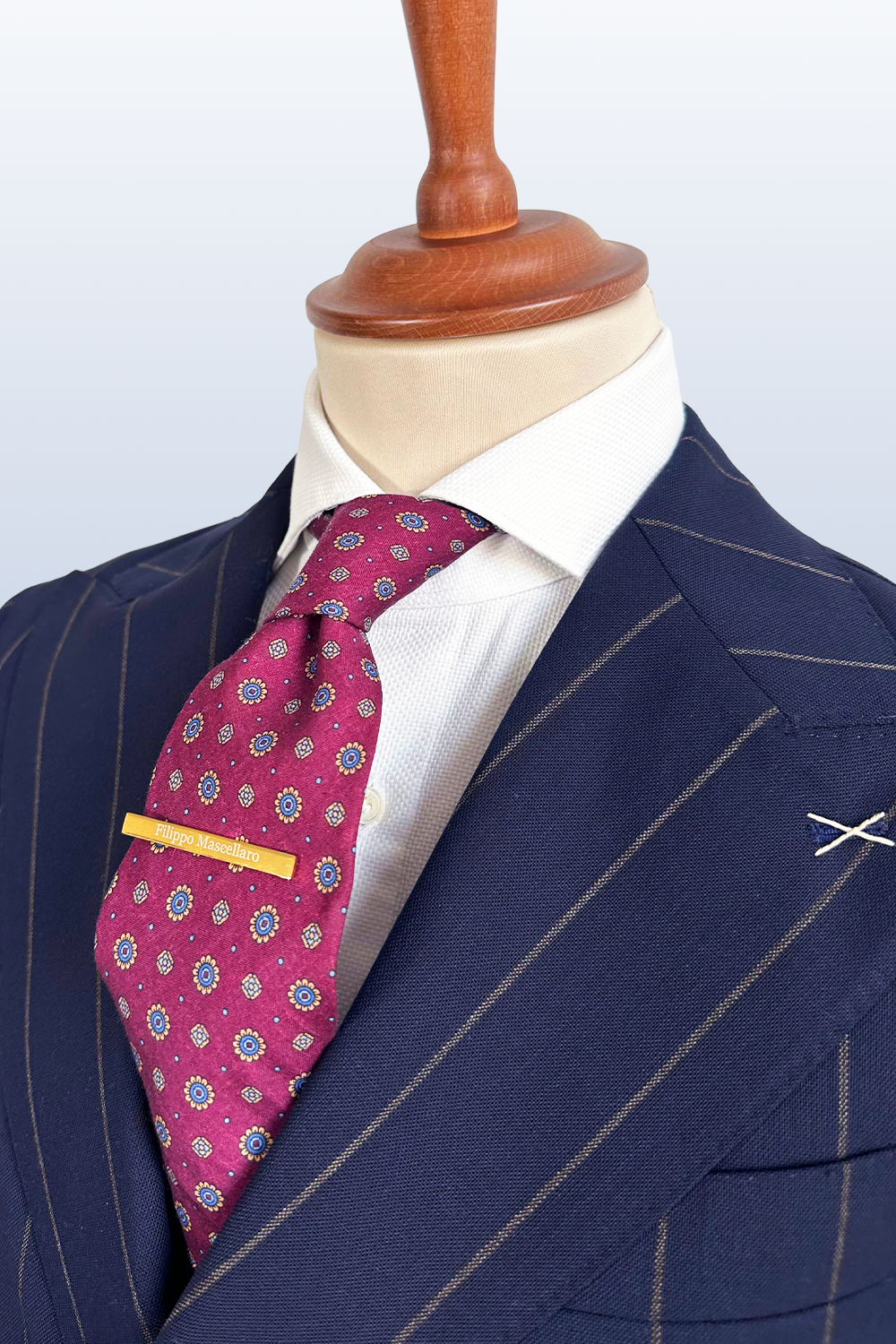 ABITO DOPPIOPETTO BLU GESSATO