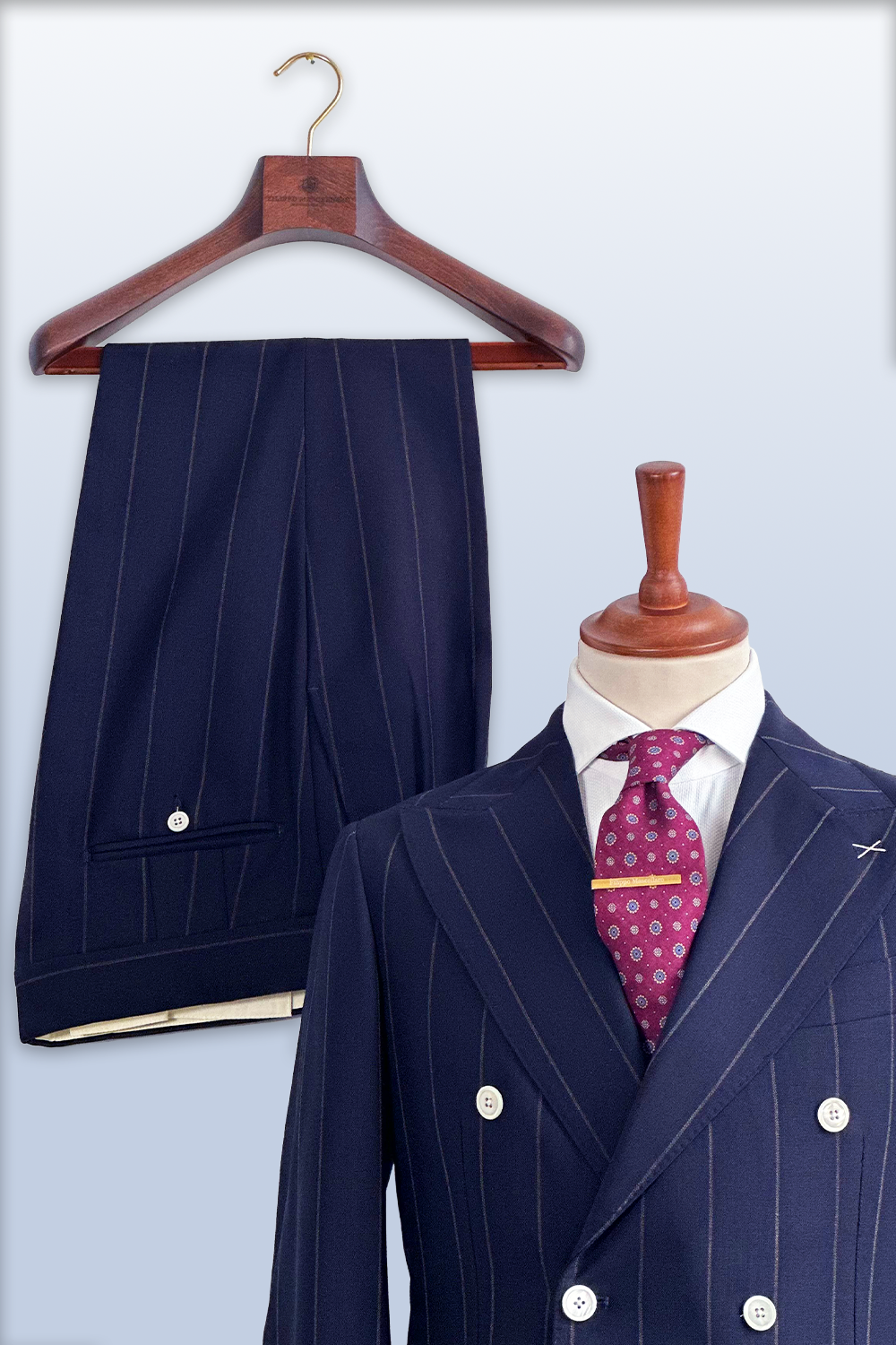 ABITO DOPPIOPETTO BLU GESSATO