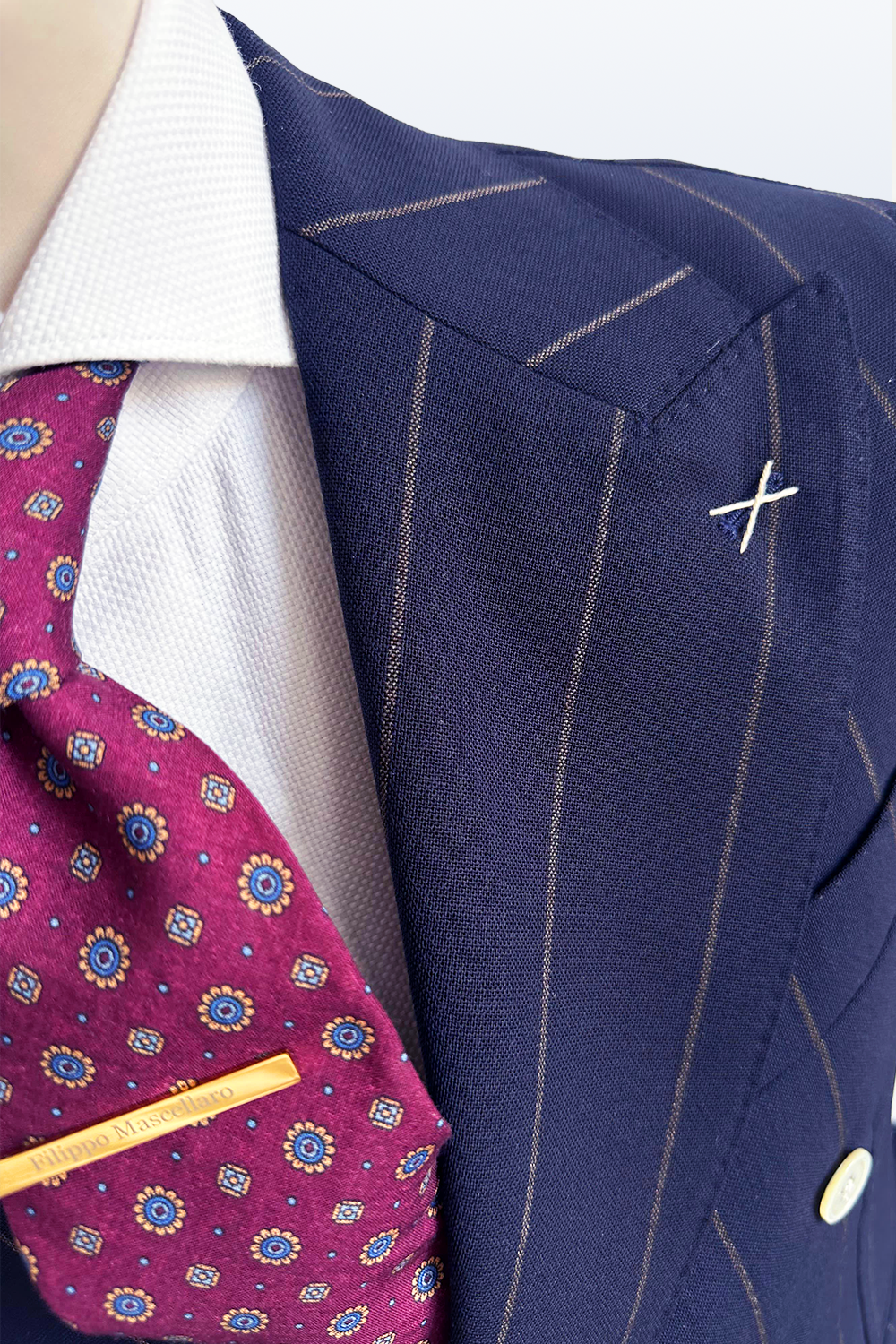 ABITO DOPPIOPETTO BLU GESSATO