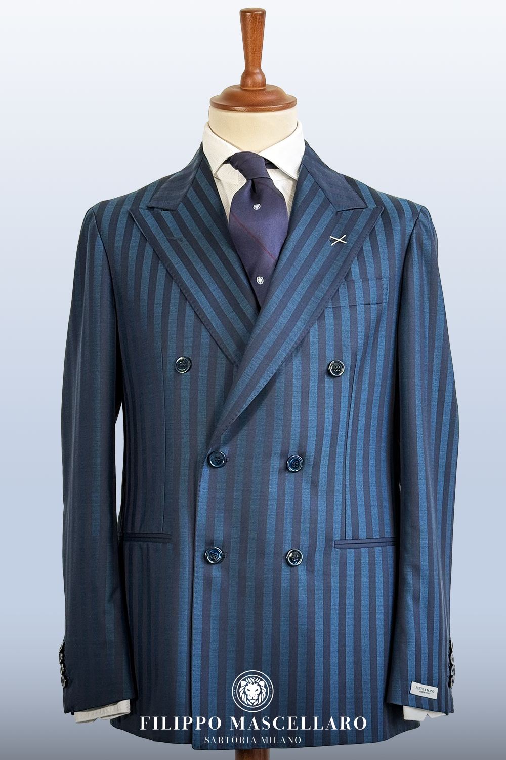 ABITO DOPPIOPETTO IN SETA, LANA E COTONE EGIZIANO