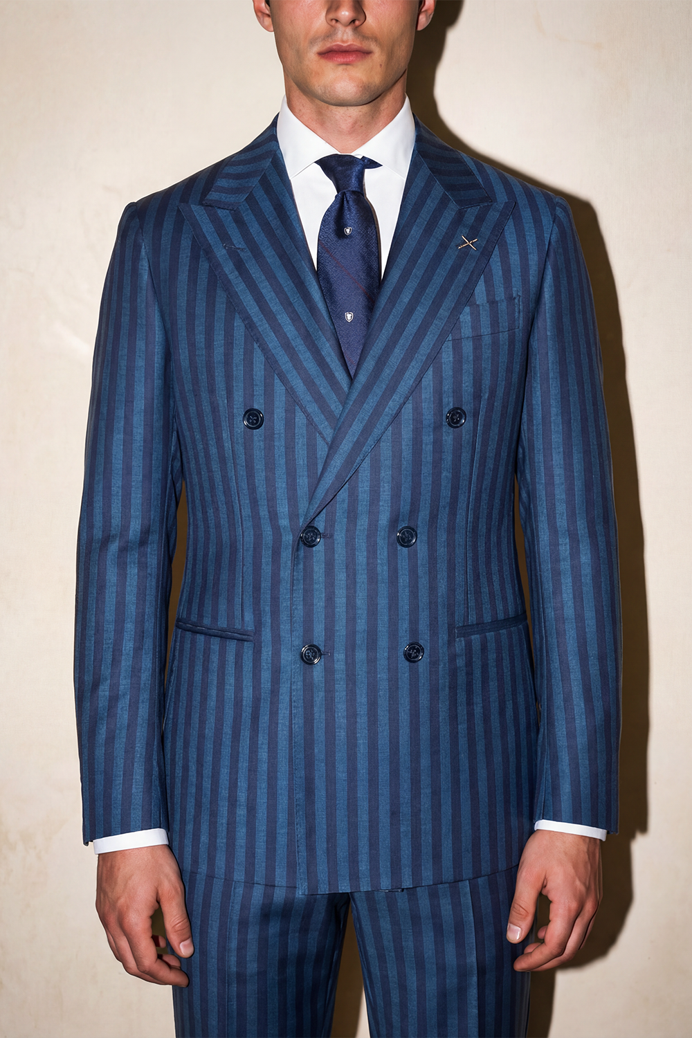 ABITO DOPPIOPETTO IN SETA, LANA E COTONE EGIZIANO