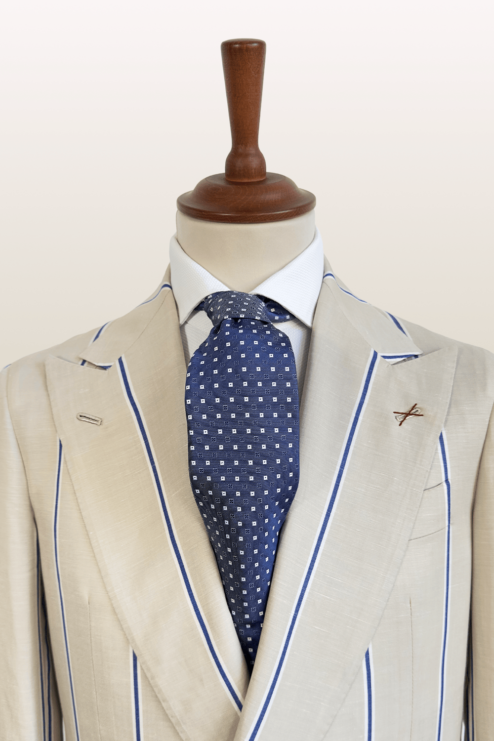 ABITO DOPPIOPETTO SETA E LINO CON BOTTONI ESCLUSIVI