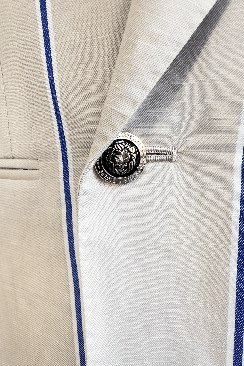 ABITO DOPPIOPETTO SETA E LINO CON BOTTONI ESCLUSIVI