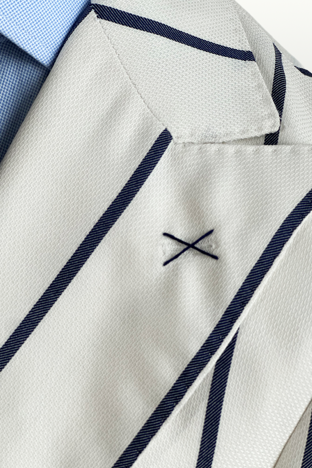 ABITO ESTIVO MONOPETTO RIGATO BIANCO CREMA E BLU