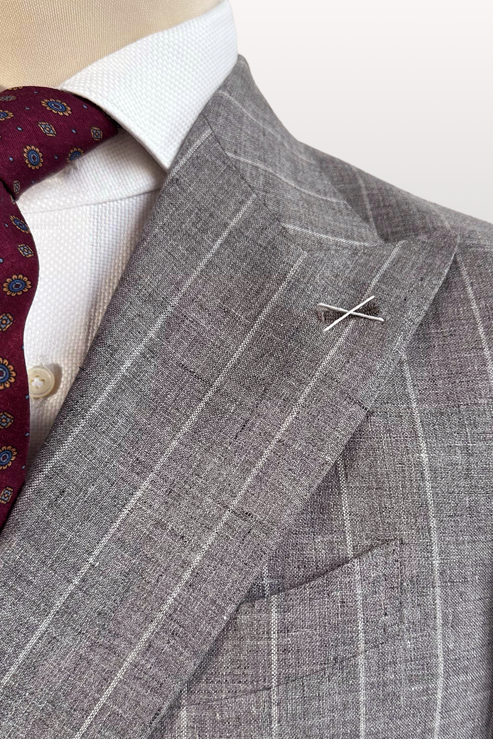 ABITO ESTIVO DOPPIOPETTO GESSATO GRIGIO CHIARO