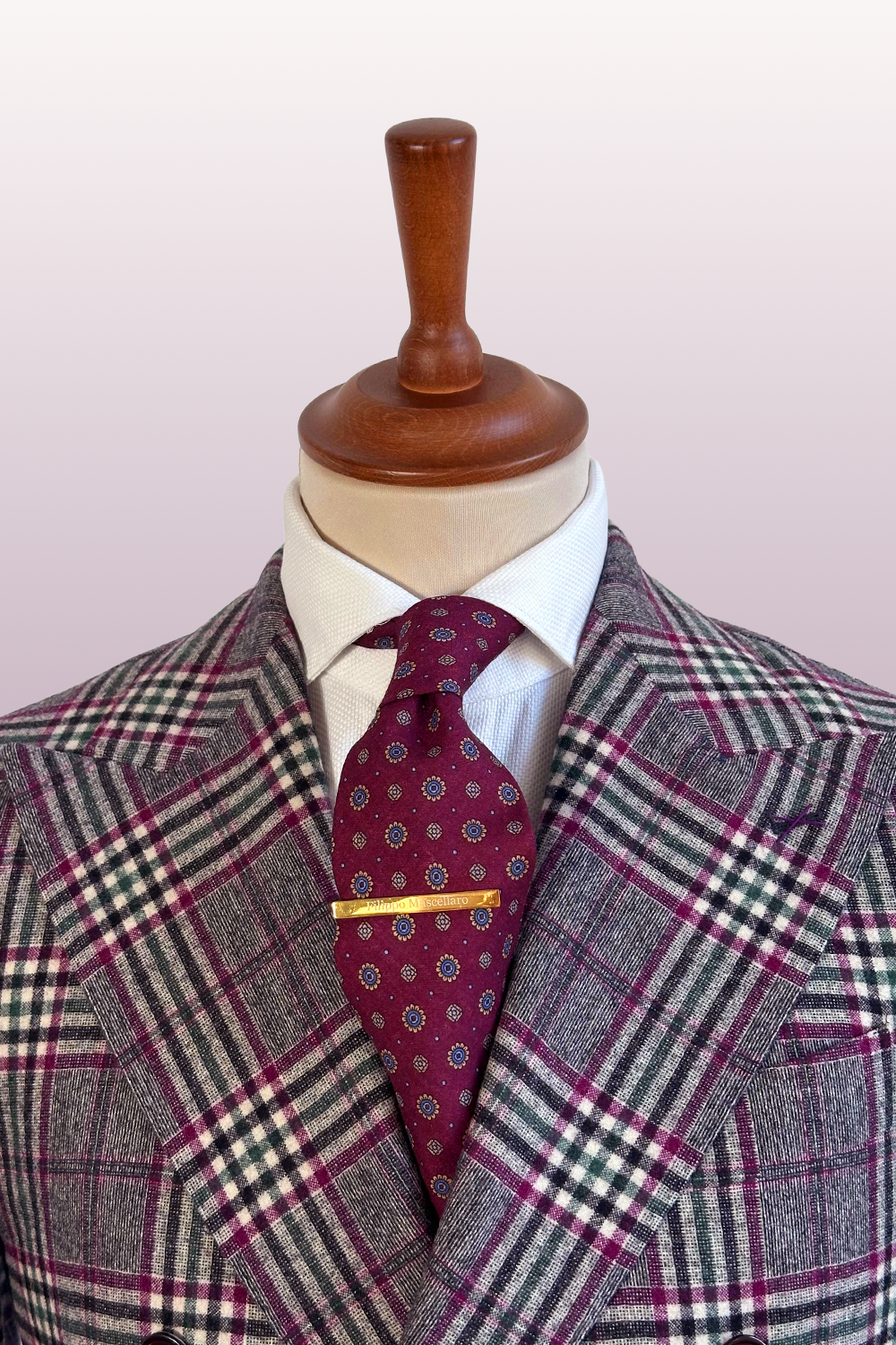 ABITO DOPPIOPETTO PRINCIPE DI GALLES BORDEAUX E GRIGIO