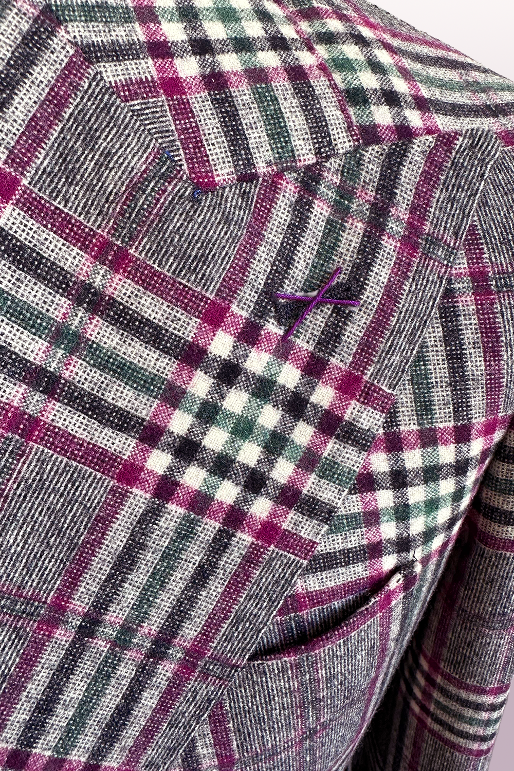 ABITO DOPPIOPETTO PRINCIPE DI GALLES BORDEAUX E GRIGIO