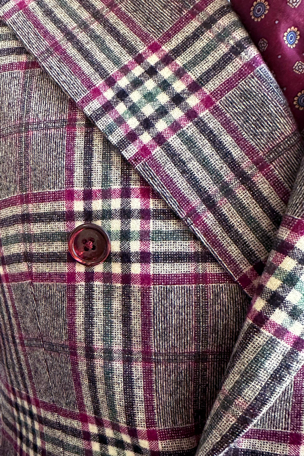 ABITO DOPPIOPETTO PRINCIPE DI GALLES BORDEAUX E GRIGIO