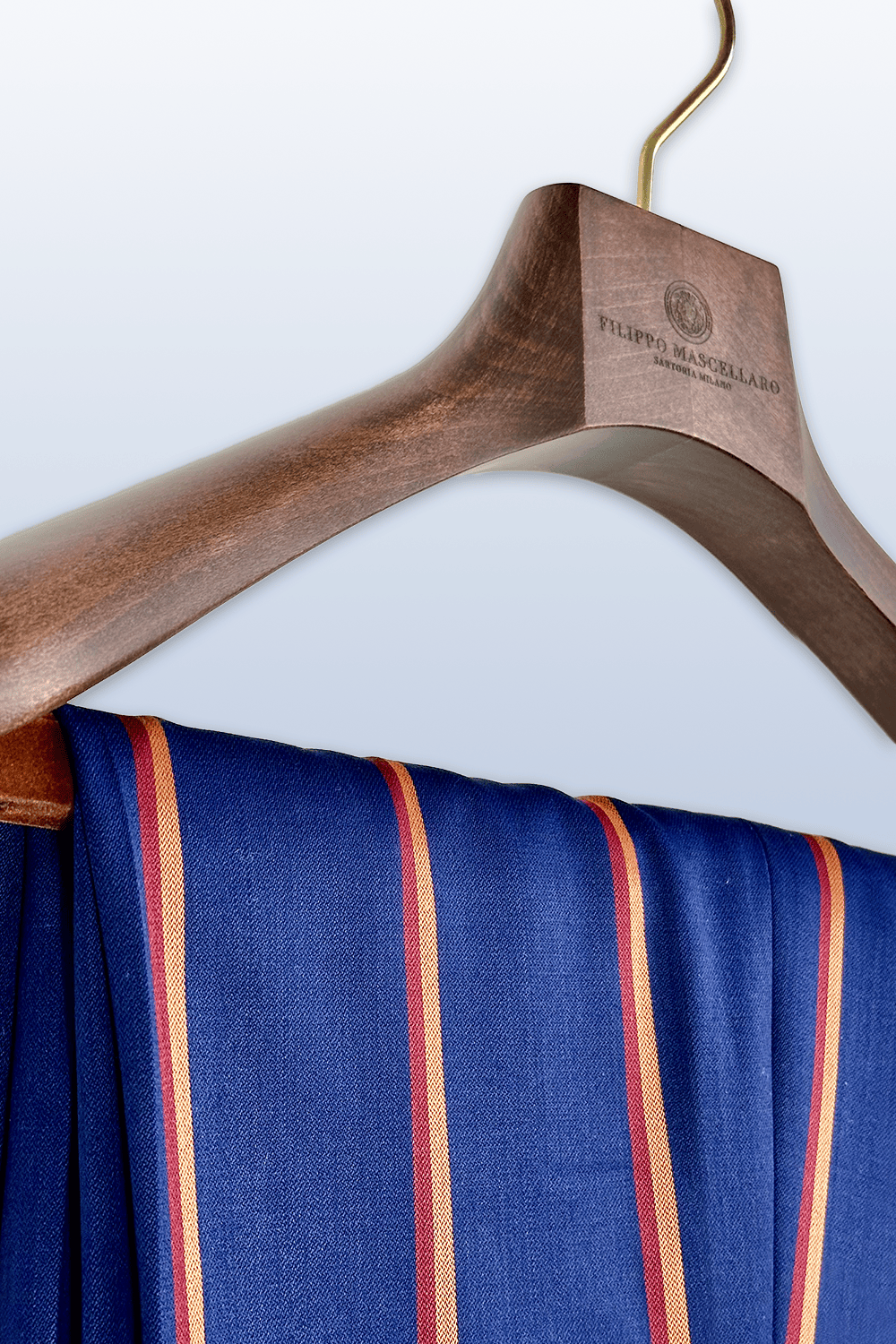 ABITO MONOPETTO A RIGHE BLU E RUGGINE