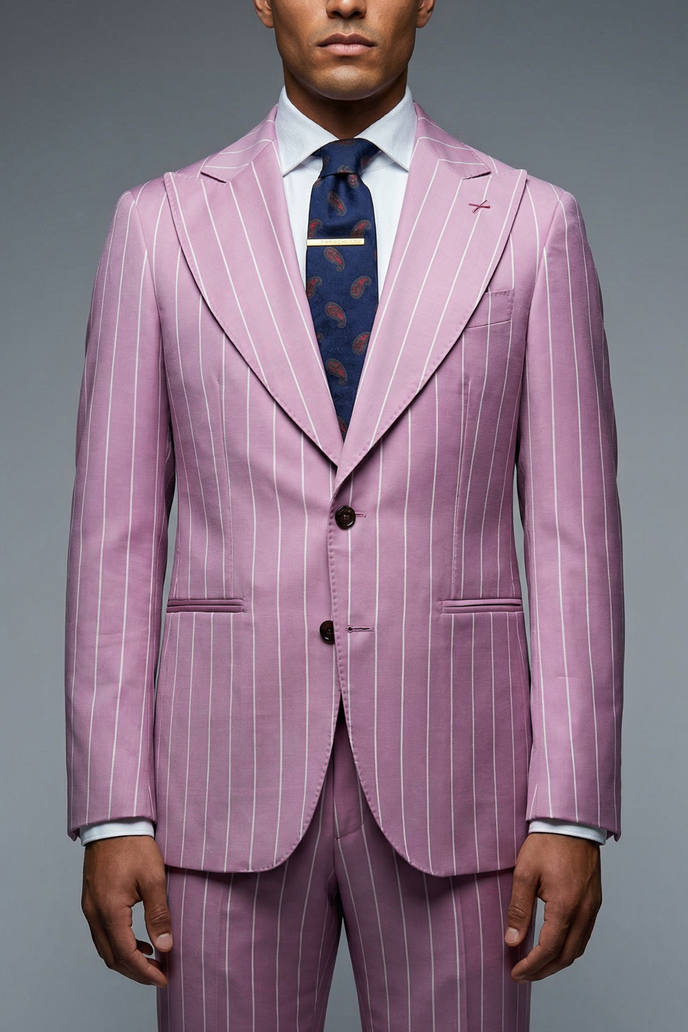 ABITO MONOPETTO ROSA GESSATO