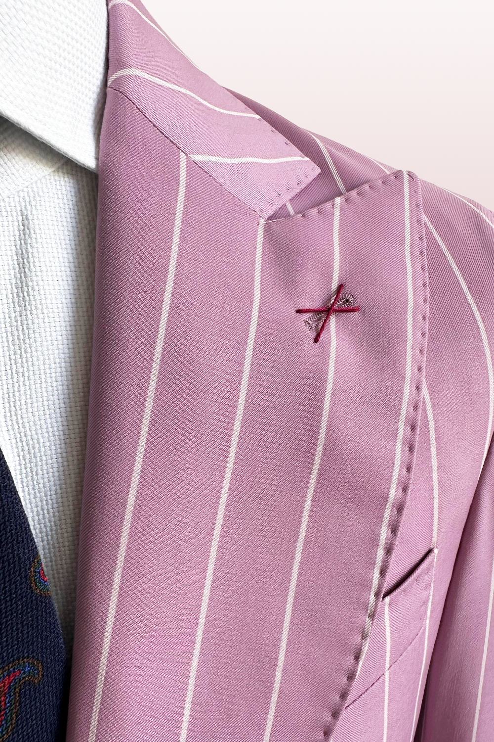 ABITO MONOPETTO ROSA GESSATO