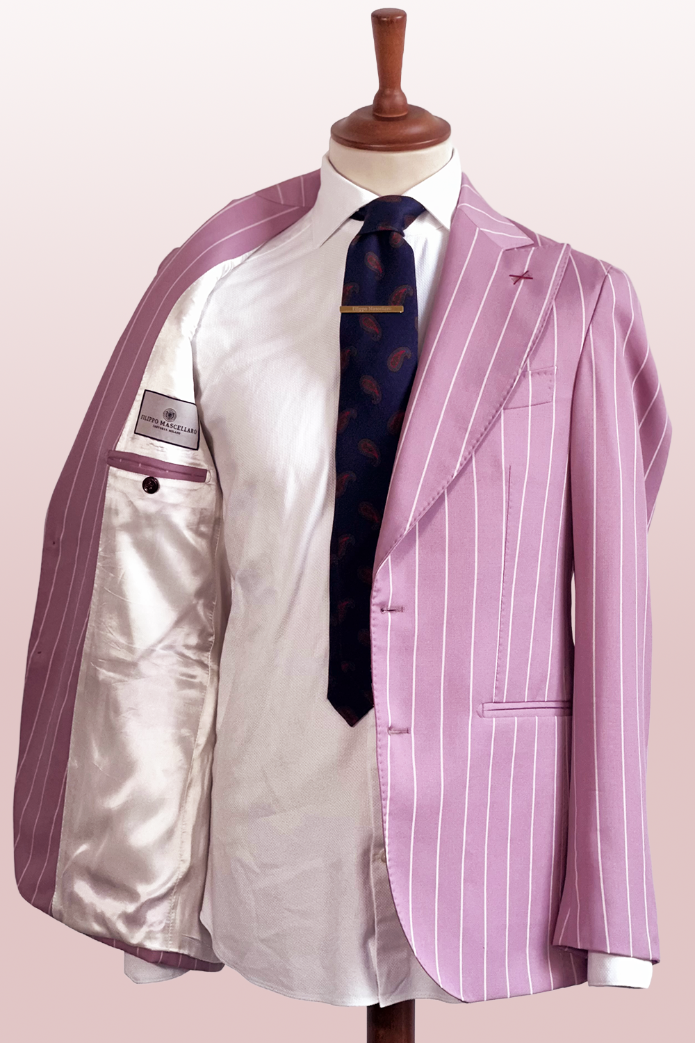 ABITO MONOPETTO ROSA GESSATO