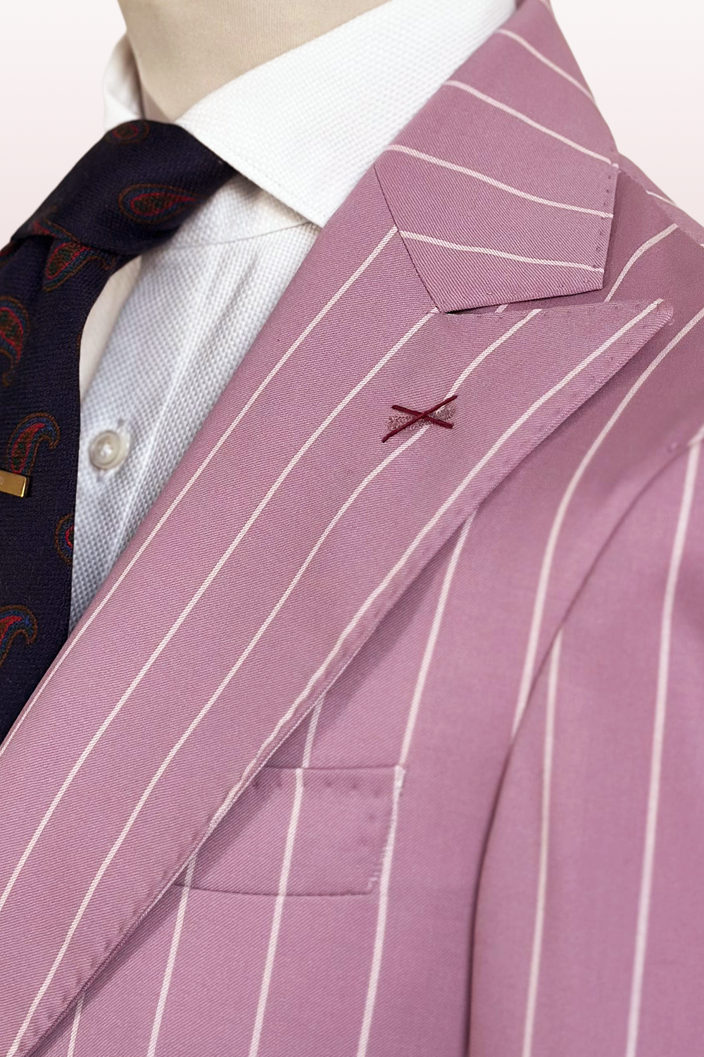 ABITO MONOPETTO ROSA GESSATO