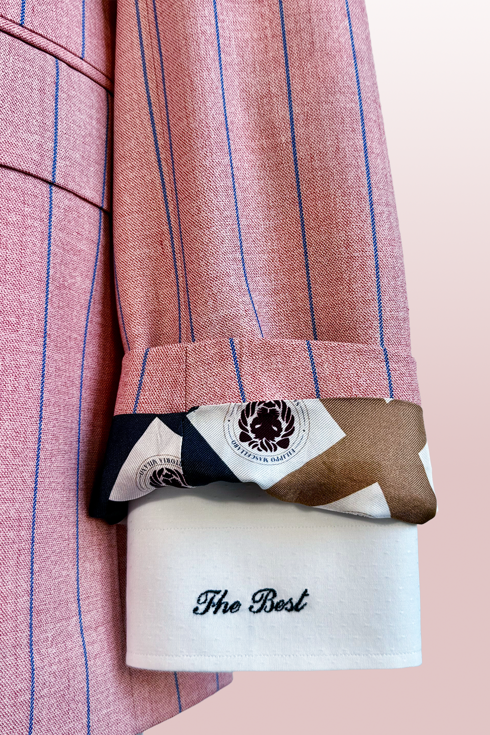 ABITO ROSA GESSATO BLU