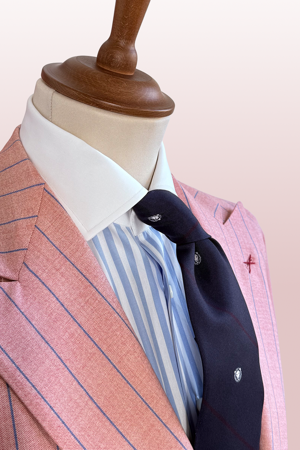 ABITO ROSA GESSATO BLU