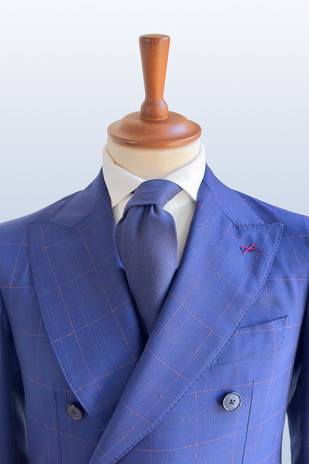 ABITO DOPPIOPETTO FANTASIA BLU QUADRETTATA