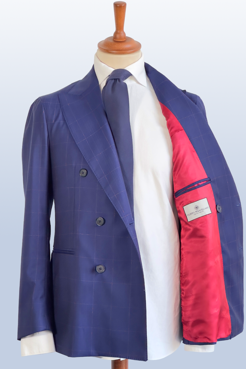 ABITO DOPPIOPETTO FANTASIA BLU QUADRETTATA