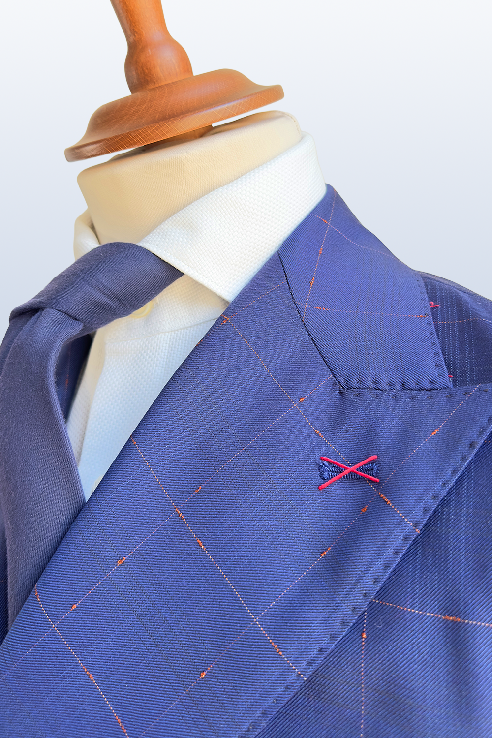 ABITO DOPPIOPETTO FANTASIA BLU QUADRETTATA