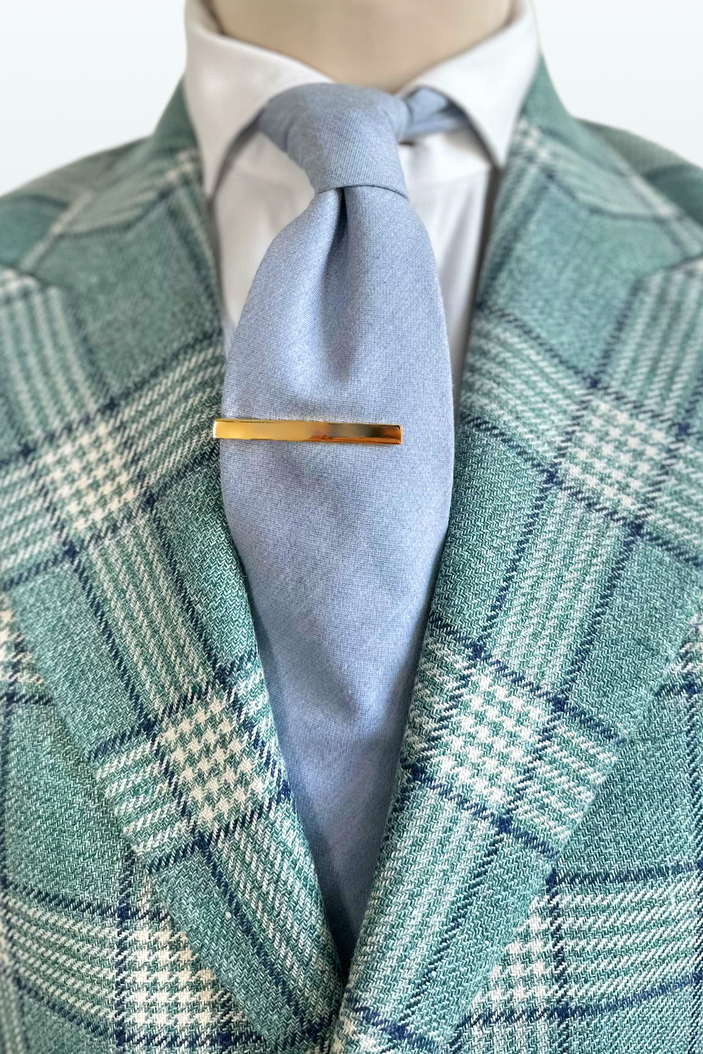 ABITO ESTIVO MONOPETTO A QUADRI VERDE ACQUA