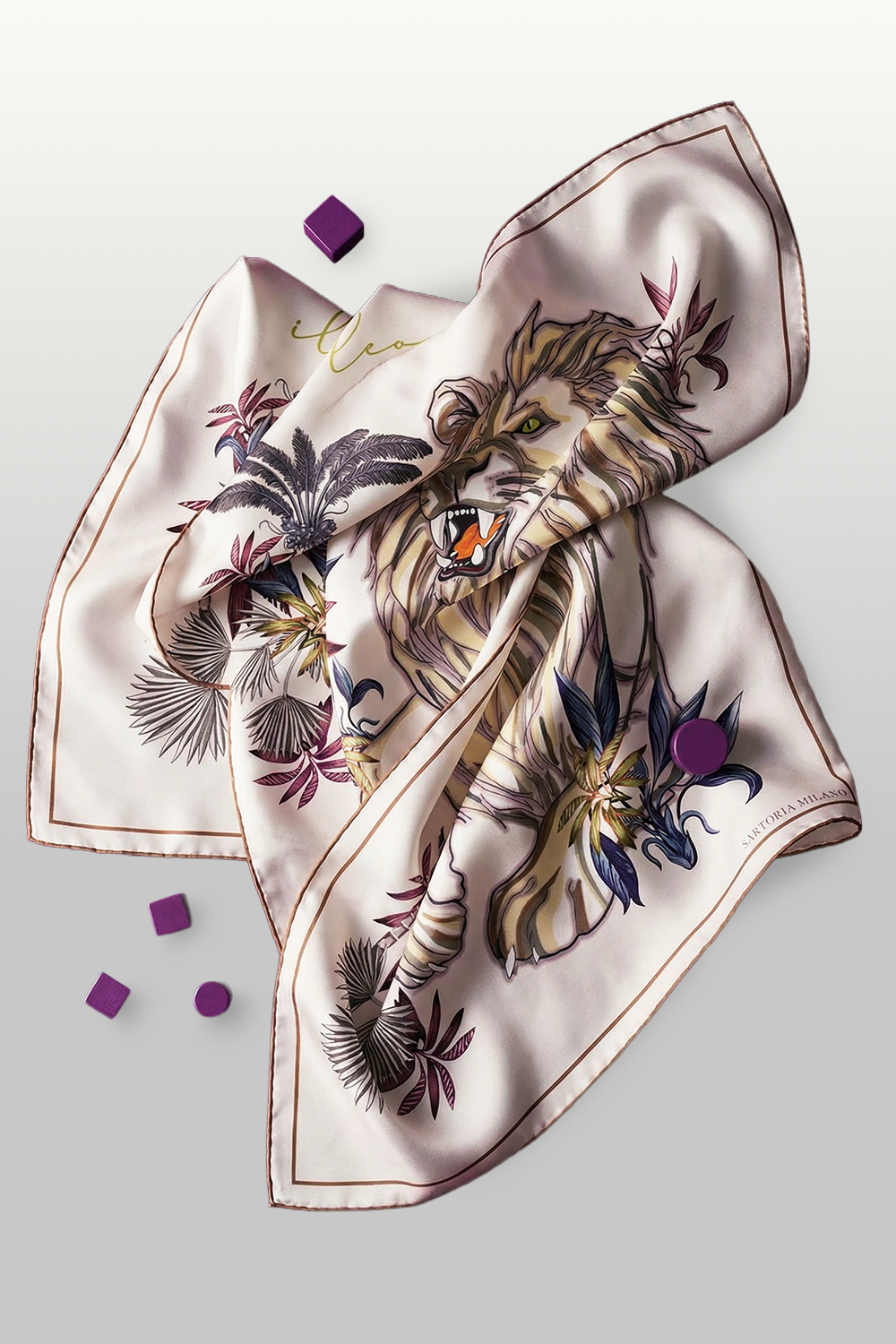 Foulard "Il Leone" - Bianco