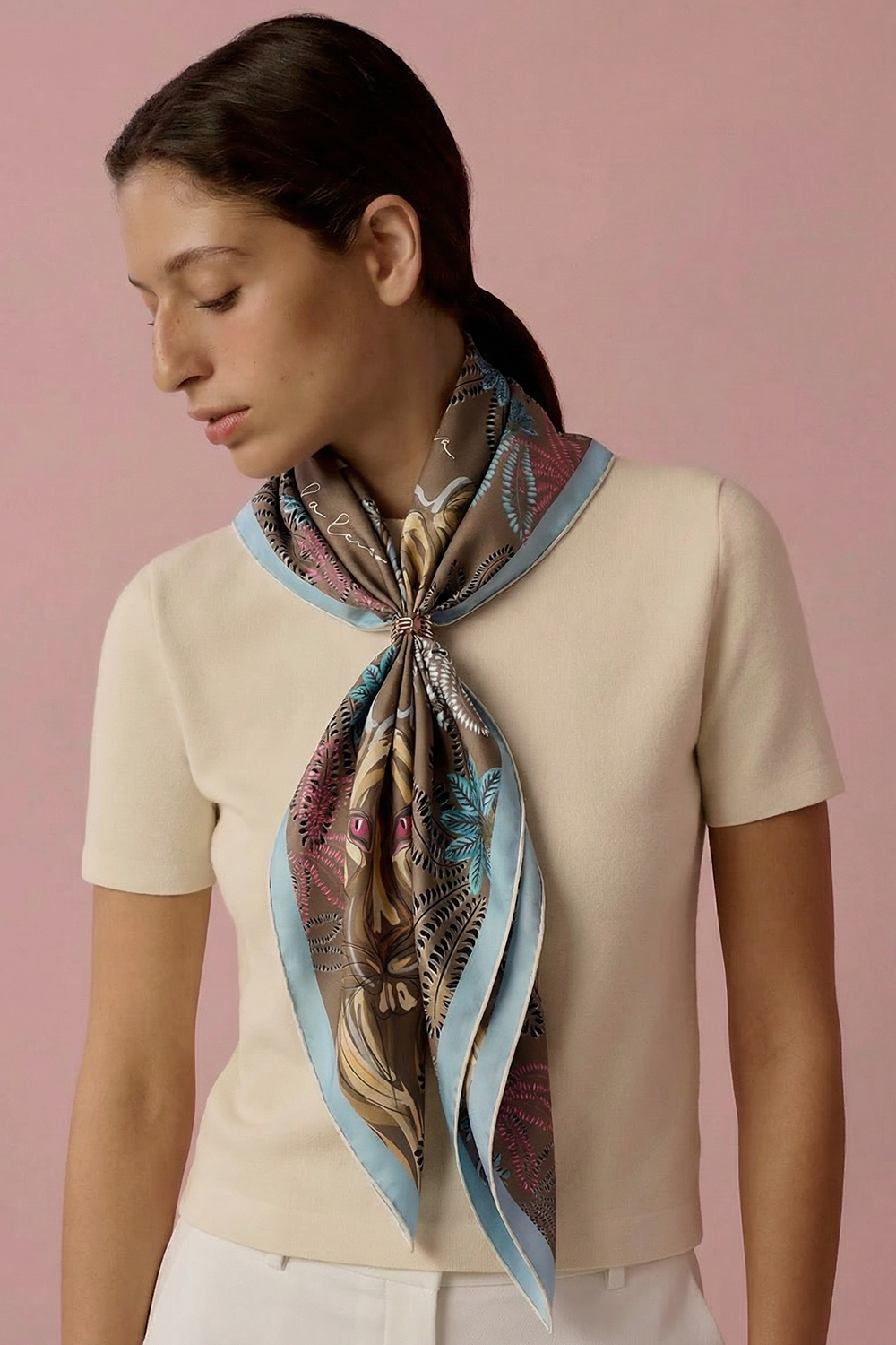 Foulard "La Leonessa" - Beige