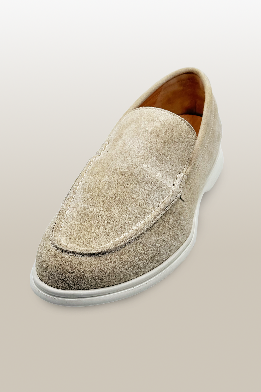 MOCASSINO IN CAMOSCIO GRIGIO SABBIA