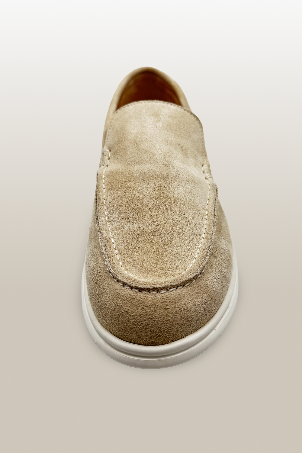 MOCASSINO IN CAMOSCIO GRIGIO SABBIA