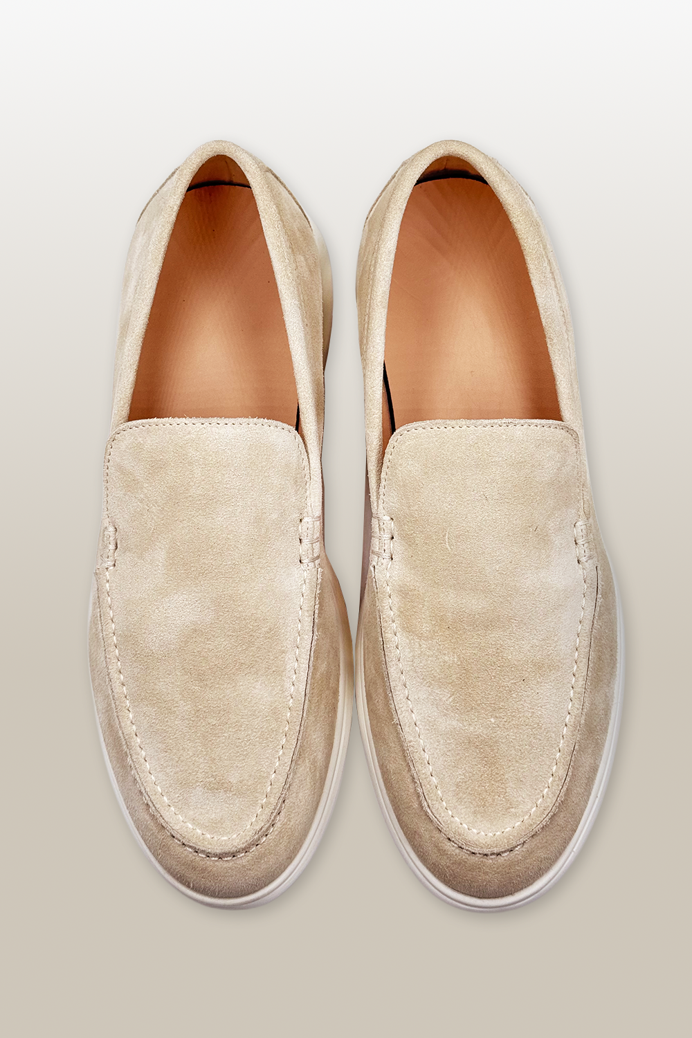 MOCASSINO IN CAMOSCIO GRIGIO SABBIA