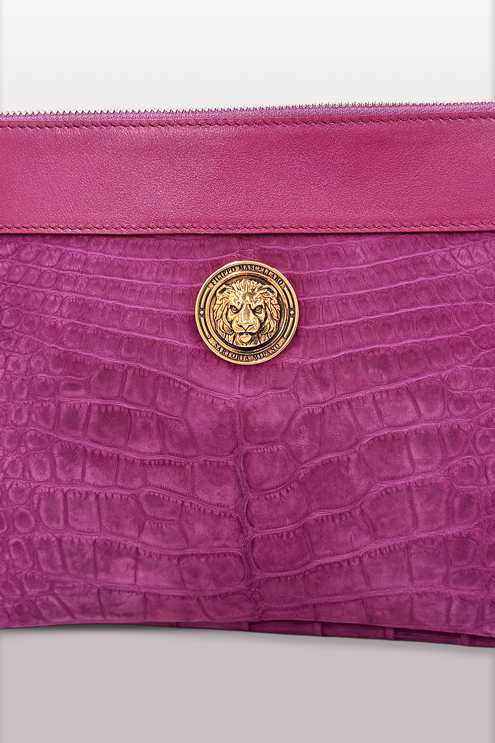POCHETTE IN COCCODRILLO - FUCSIA