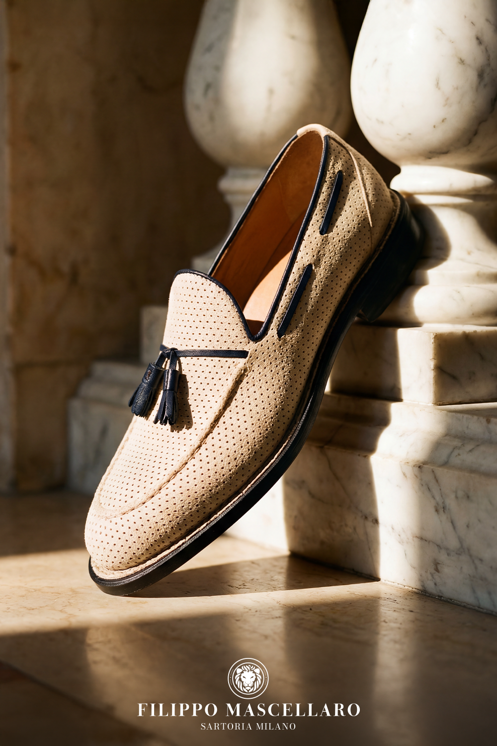 MOCASSINO ESTIVO IN BUFALO FORATO