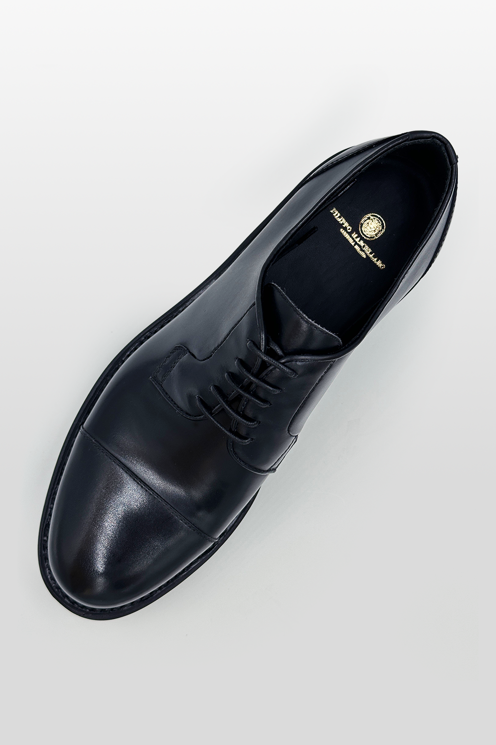 DERBY NERA IN PELLE DI VITELLO