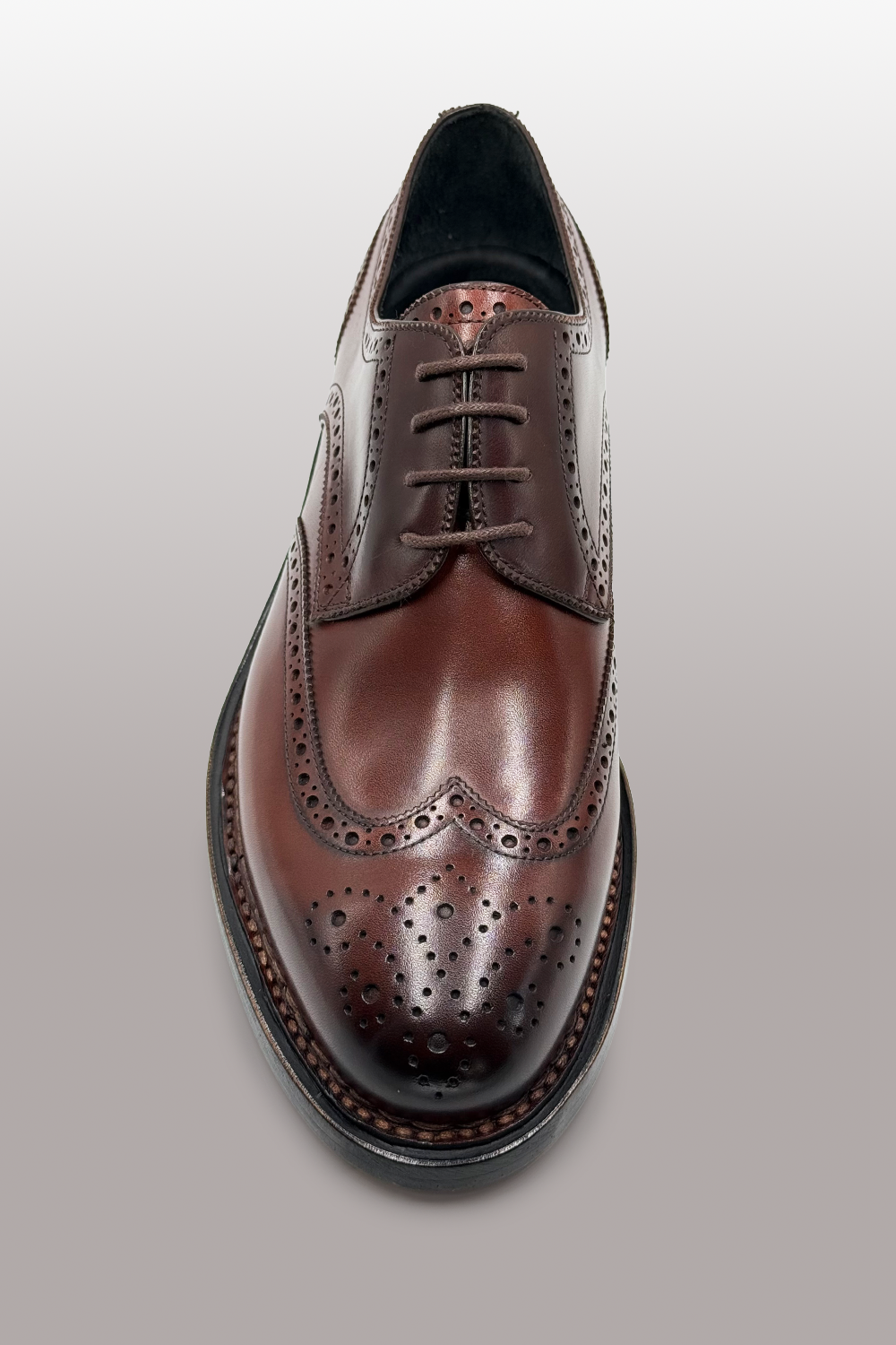 SCARPA DERBY BROGUE IN PREGIATA PELLE SHELL CORDOVAN