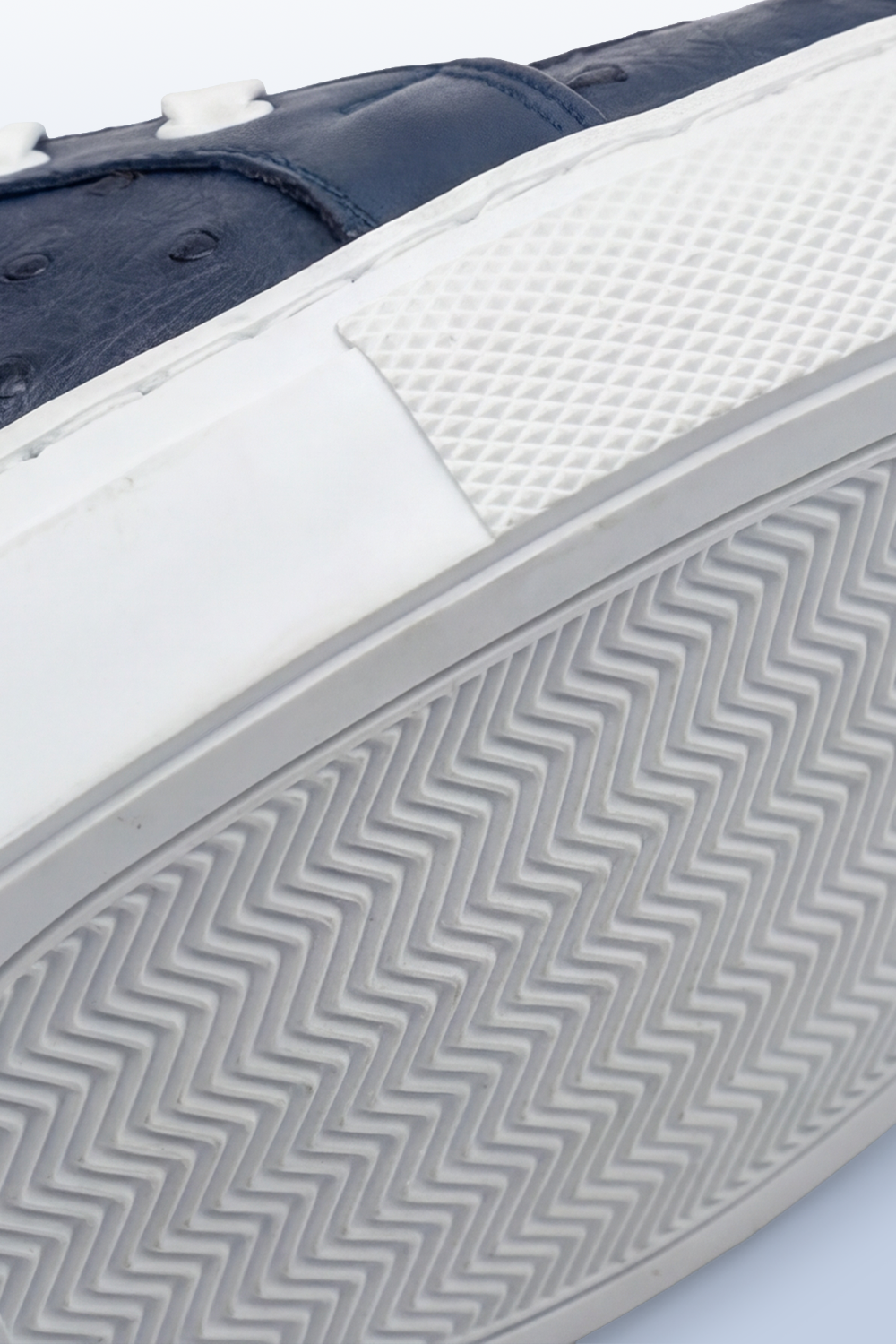 Ostrich-Leather Sneakers – Midnight Blue