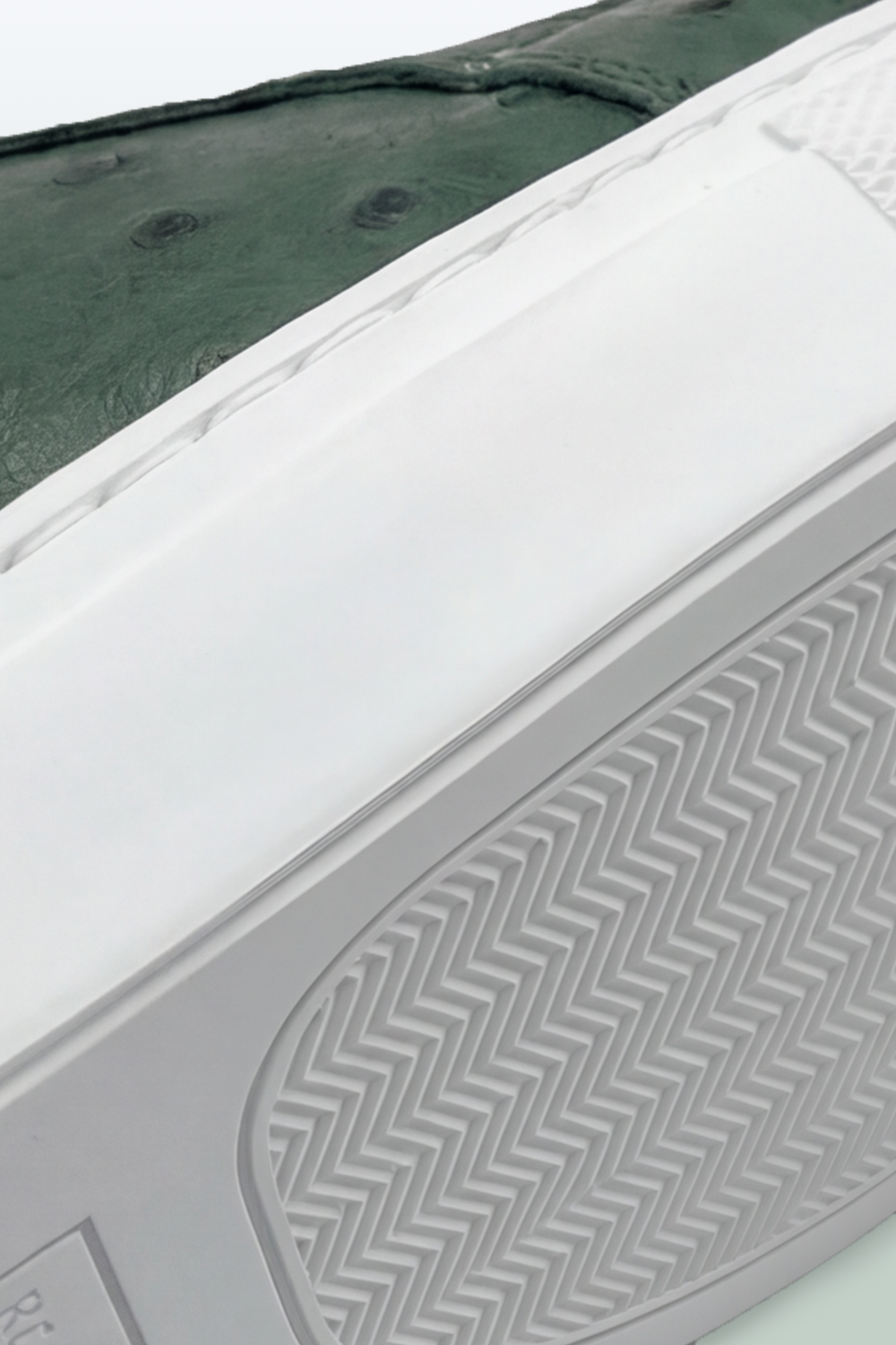 Ostrich-Leather Sneakers – Forest Green