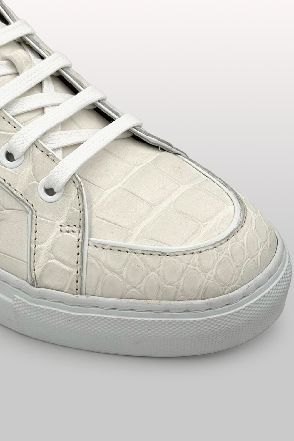 SNEAKERS IN COCCODRILLO - BIANCO