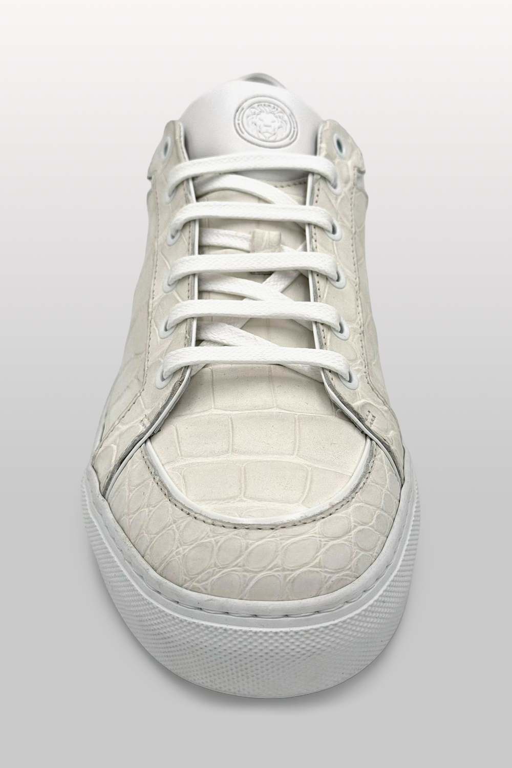 SNEAKERS IN COCCODRILLO - BIANCO