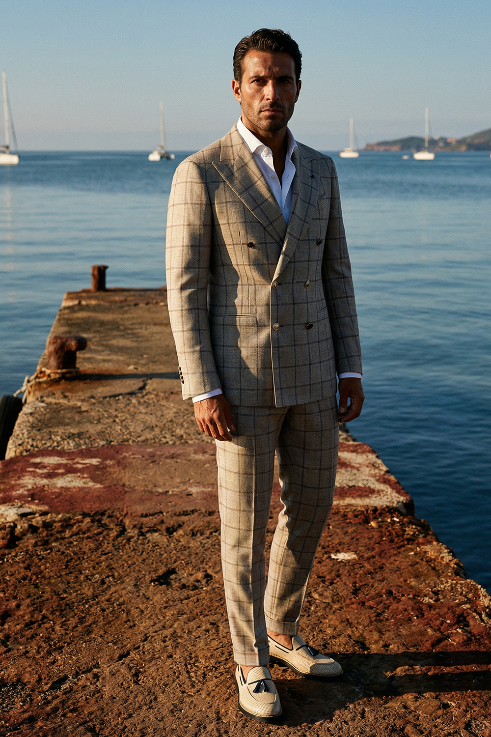 ABITO DOPPIOPETTO IN PURA SETA A TELA