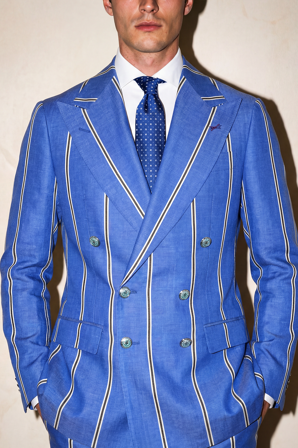 ABITO DOPPIOPETTO IN LINO E SETA