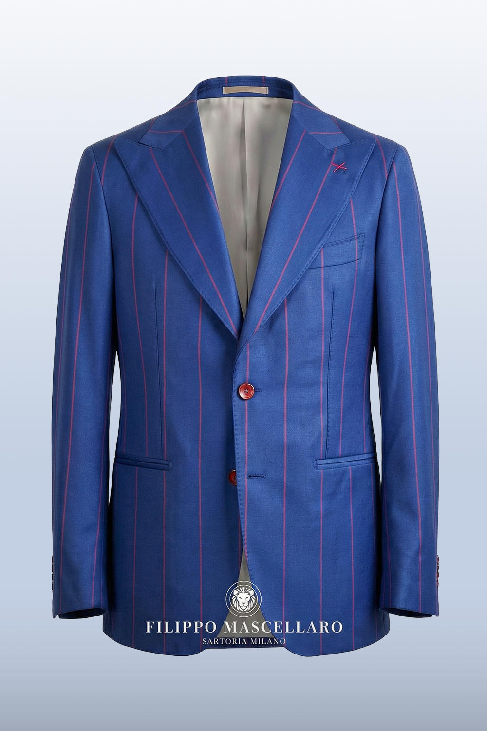 ABITO MONOPETTO A RIGHE BLU E BORDEAUX