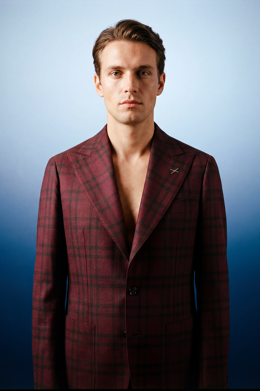 ABITO MONOPETTO IN COTONE E LANA FREDDA