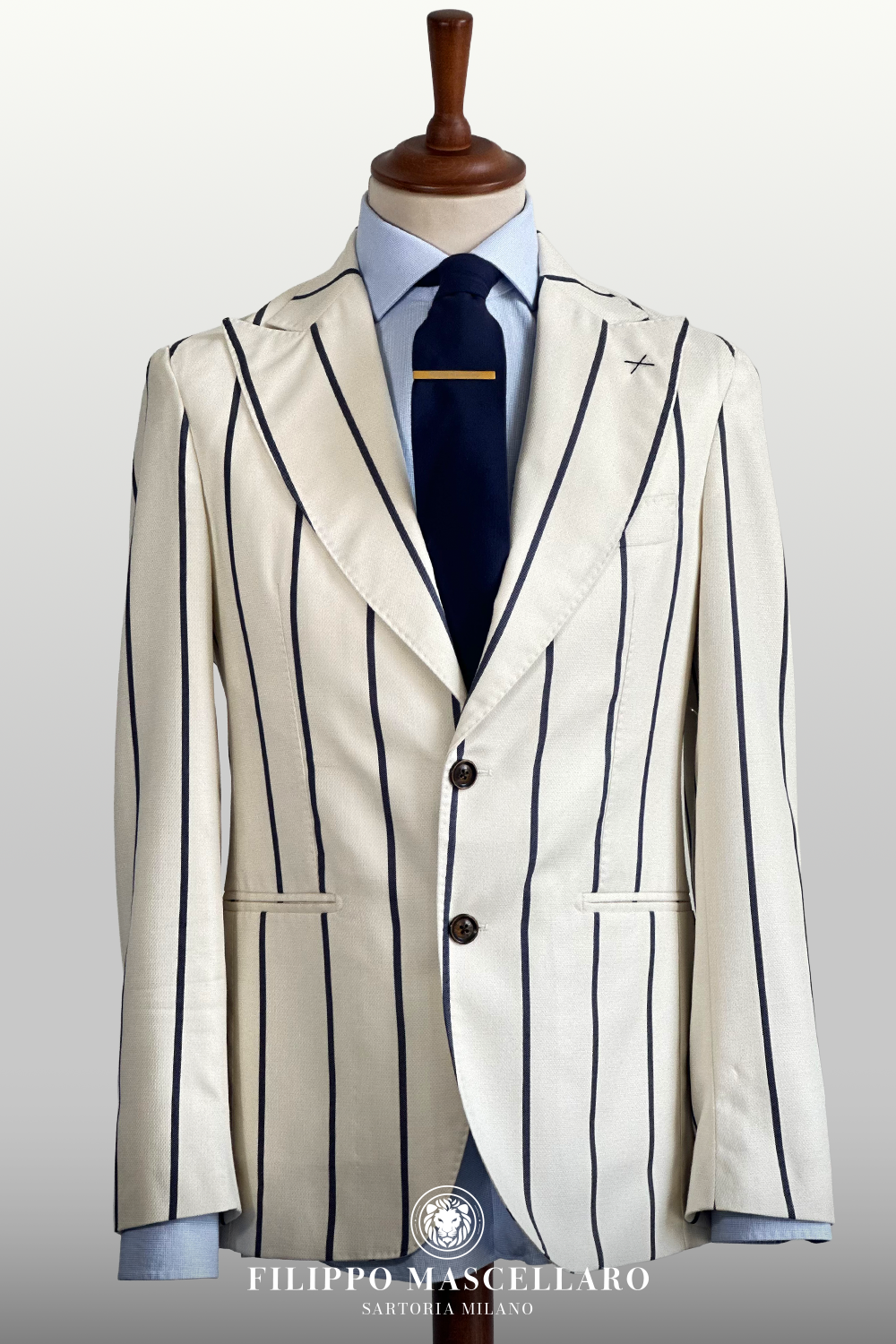 ABITO ESTIVO MONOPETTO RIGATO BIANCO CREMA E BLU