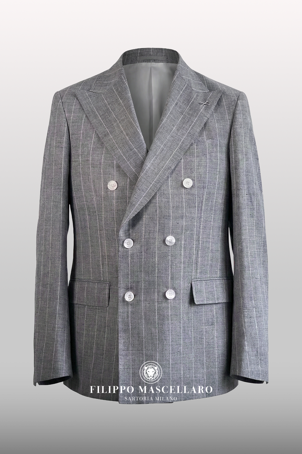 ABITO ESTIVO DOPPIOPETTO GESSATO GRIGIO CHIARO